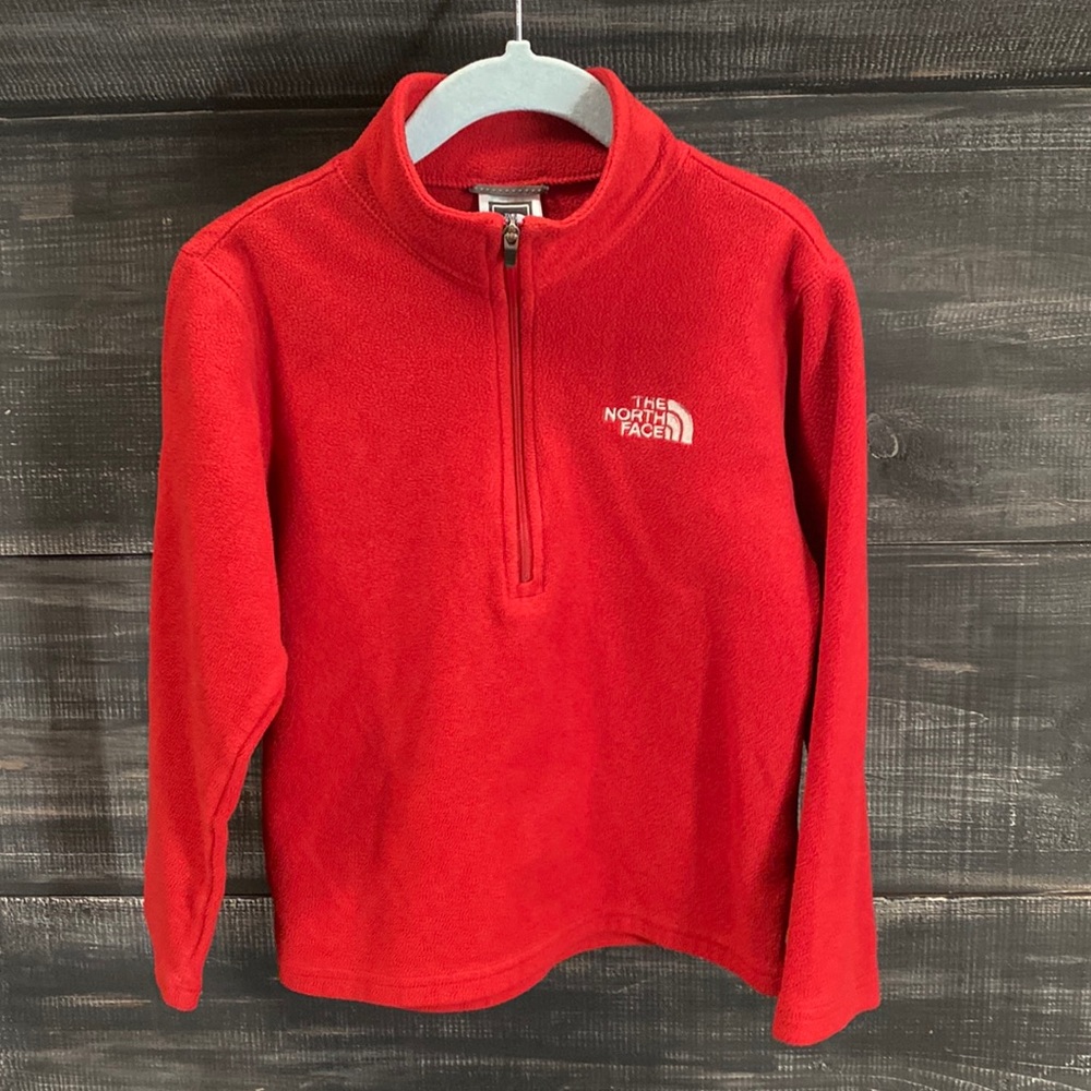 The North Face Glacier Fleece Pullover Zip Top, Size XS. Red.